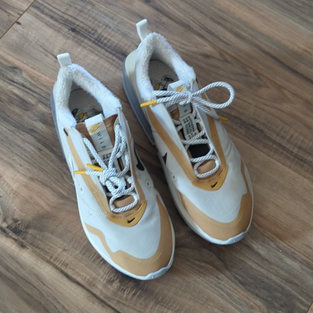 Women's Size 9 Nike Wild Air Max Sneakers. Tan And Golden Yellow Sneakers.